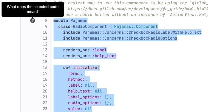 explain code in a merge request
